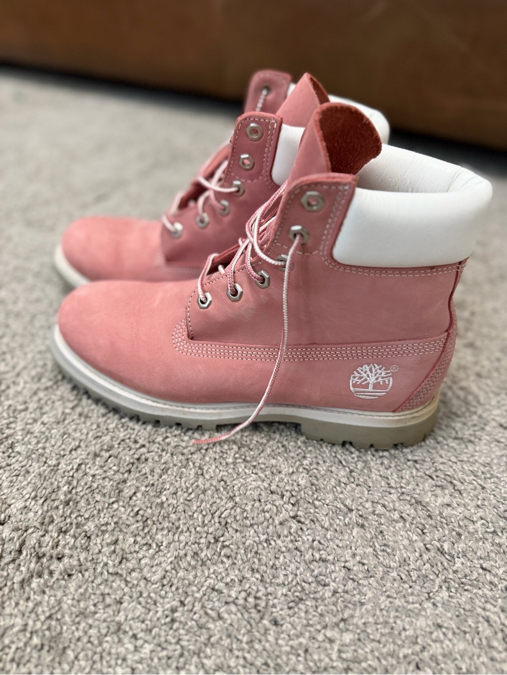 Timberland Women's Dusty Pink Lace-Up Waterproof Boots